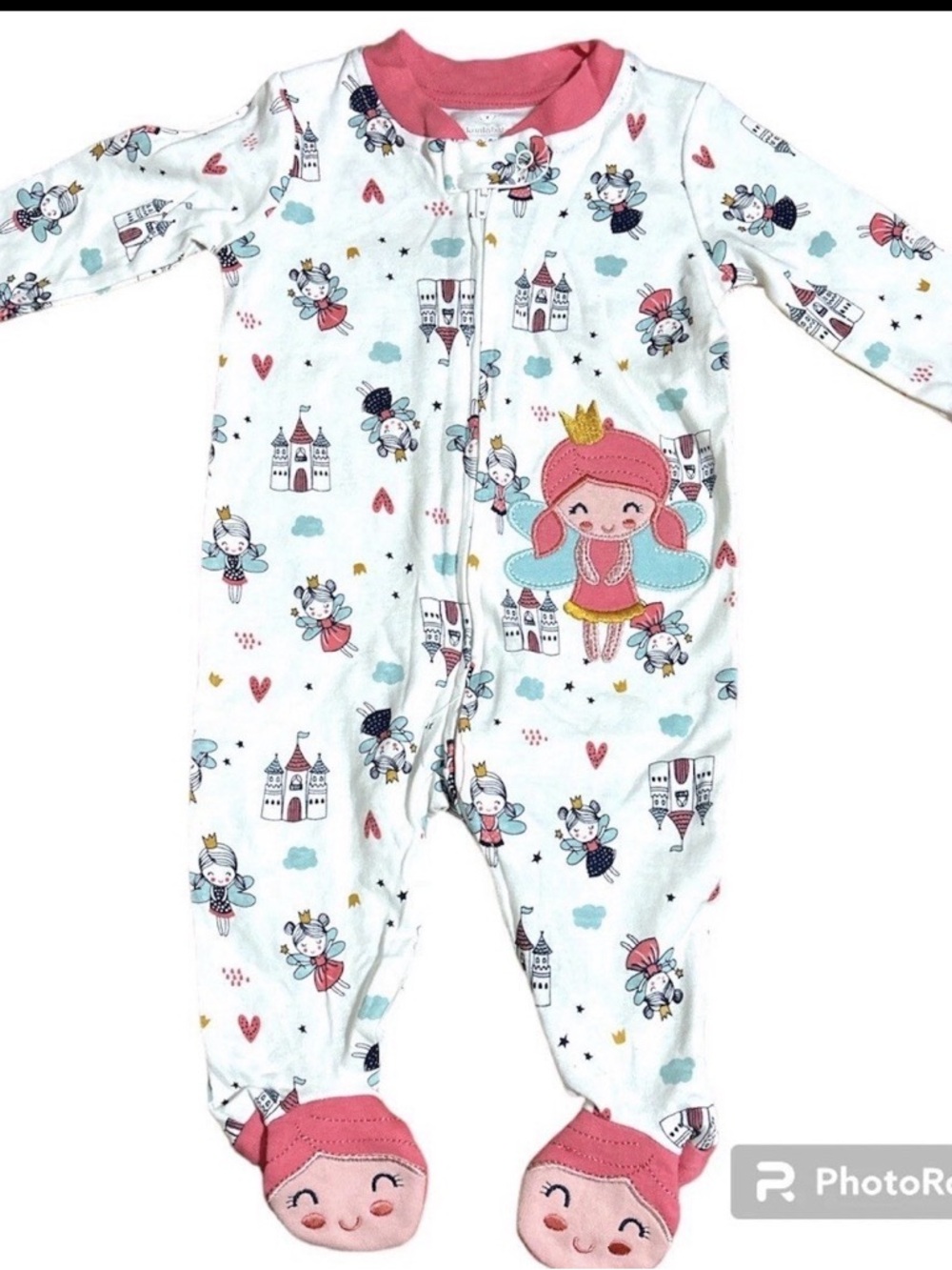 Koala Kids Baby Girls Fairy Princess Castle Footie Pajamas Zip Up Sleeper  3/6M